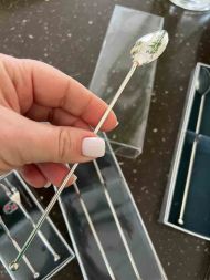 Серебряные коктейльные ложки и вилки для лимона. Серебряные коктейльные ложки и вилки для лимона.